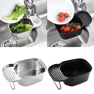 304不銹鋼 瀝水籃 洗碗水槽過濾殘渣置物架 水果蔬菜收納籃