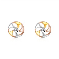 SK Jewellery Tricolour Pinwheel 14K Gold Loca Earrings