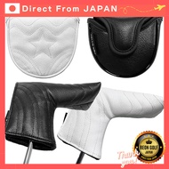 Premium Waterproof PU Leather Golf Putter Head Cover - Mallet Style, Pin Type, Single Piece (White, 