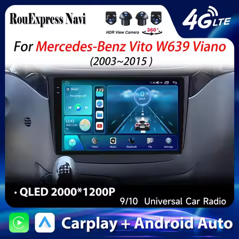 Android 16 For Mercedes-Benz Vito 2 W639 Viano 2 W639 2003 2005 - 2015 Car Radio Carplay Multimedia