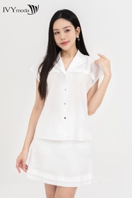 White Woven - Áo sơ mi tay hến IVY moda MS 16B9715