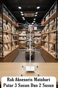 ( BIG SALE'S ) Gantungan Atau Rak Matahari Putar 3 Susun Kecil Dan 2 Susun / Display Aksesoris Serba