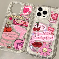 MERAH Pink cherry and lips Beautiful Soft Case HP Realme C75 C75x C65 Note 60 Note 60x C61 C63 C65 C