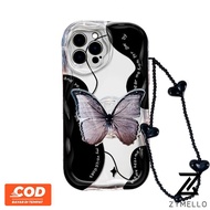 Redmi A1 A2 Redmi 9A Redmi 9C Redmi 9T Redmi 10 Redmi 10C Redmi 12C Note 8 Note 9 Note 9S Note 11S 4G Note 9 Pro 4G Note 12S Note 12 Pro Beautiful Black Butterfly Holder Silicone P