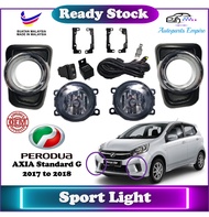 【 Perodua Axia 】 Fog Lamp / Sport Light with Chrome Ring Cover ( Standard G Facelift 2017 - 2018 )