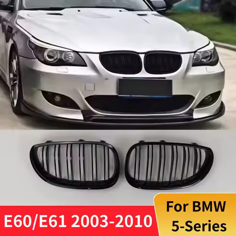 Double Slat Front Kidney Grille Bumper Grill For BMW 5 Series E60 E61 M5 2003-2010 520i 535i 545i 55