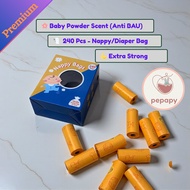 Pepapy 240 Pcs Premium Plastic Popok Nappy Bag Diaper Bag/ Diaper Trash Plastic/ Nappy Bag Disposabl