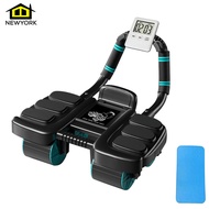 Newyorkbigsale ลูกกลิ้งออกกำลังกาย ลูกกลิ้งบริหารหน้าท้อง แบบมี 4 ล้อ สำหรับลดหน้าท้อง แถมฟรี!! นาฬ