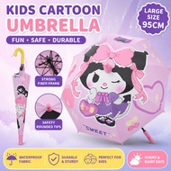Children's Umbrella Automatic Sunscreen Large Cartoon Design Kids Aged 7-14 Rainy Shiny Days