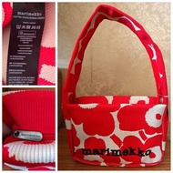 [4折] Marimekko 芬蘭 Unikko Hobo Knitted Shoulder Bag 20X27X10cm red & white 花紅白肩背手袋 包 布
