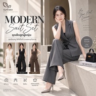SUNBALEE SUIT-44 Women's Work Clothes Vest And Long Pants Set Size S-4XL Simple And Elegant Style Fo