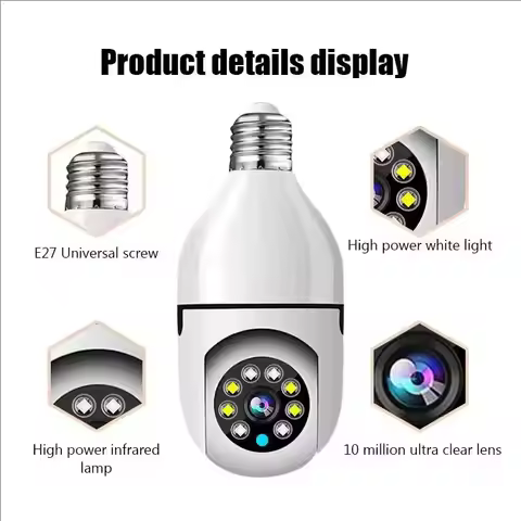 E27 Bulb Wifi Camera Human Tracking Color Night Vision 360 ° Rotation Intercom 2MP Camera Yi Lot APP