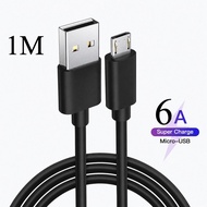 Android Charging Cable 1M Micro USB (Small) 6A Fast Charging for Realme Xiaomi Tablet Mobile Phone C