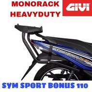 Monorack Givi SYM Sport Bonus 110 Heavyduty Advance Rack 100% Original Givi Sport Bonus110 Accessori