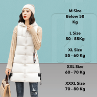 Hitchie -10Deg Women Sleeveless Padded Winter Down Jacket Woman Fleece Baju Sejuk Tebal Parka Korean