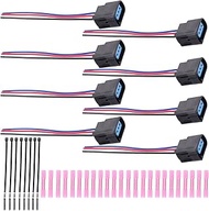 MOTOKU Set of 8 Ignition Coil Pack Connector Wire Harness Plug Adapter w/Tie and Heat shrinkable Tub
