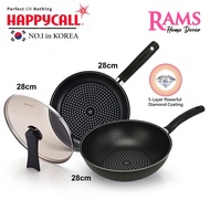 Happycall 28cm Non Stick Diamond Solar 3 Pcs Cookware Set / Set Periuk Happycall / Set Periuk Korea 