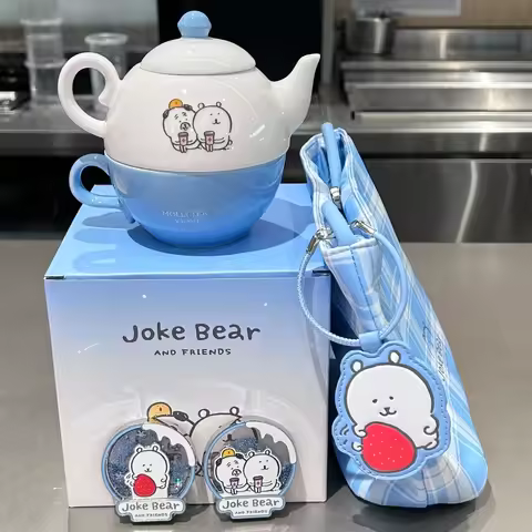 Molly Tea Joke Bear And Friends Co-Branded Merchandise Teapot Set Fridge Magnet Canvas Bag For Fans 