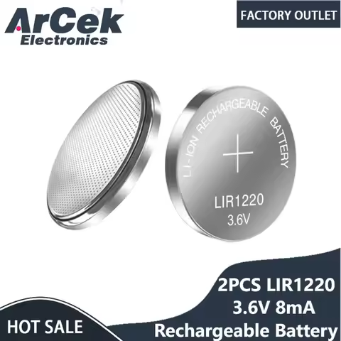 2pcs/lot LIR1220 3.6V Genuine Rechargeable Coin Cell Patch Transposon New Original Lithium-ion Butto