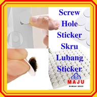 MAJU 96biji PVC Screw hole Sticker Skru Lubang Sticker PVC 1pcs Dalam ada 96biji Sticker Black White
