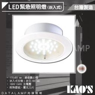 展【燈具達人】(OKDS09)KAO'S 緊急照明崁燈 16公分 台灣製造 消防署認證 可使用90分鐘以上