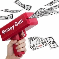 11BS - Mainan Money Gun Tembakan Anak Pistol Uang Toys 100 pcs Uang Kertas Super Gun Lucu - Merah