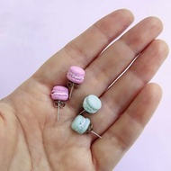 馬卡龍耳釘 食物耳環 粘土微型食物首飾 法國馬卡龍