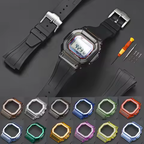 Rubber Strap + Bezel for Casio G-shock DW-5600 5610 GW-M5610 GW-B5600 Men Replace Bracelet Watch Cas