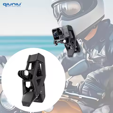 QIUNIU Helmets Universal Clamp Mount for GoPro AKASO DJI Action Camera Mount on Motorcycle Powerspor