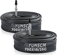 YUNSCM 2-PCS 700C Bike Tubes 700x18C/23C/25C FV48mm Presta Valve 18/25-622 700C Bicycle Inner Tubes 