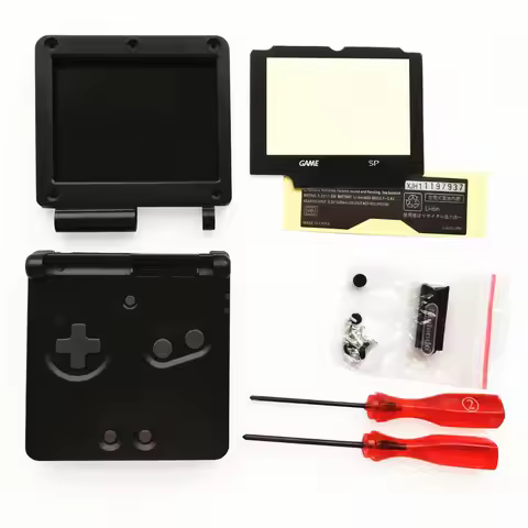 Black Housing Shell Cover for GBA SP Gameboy Advance SP - Black Buttons
