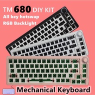 【LOWEST PRICE】 TM680 Hot Swap Mechanical Keyboard Kit Wireless 3 Mode RGB Compatiable With 3/5 Pins 