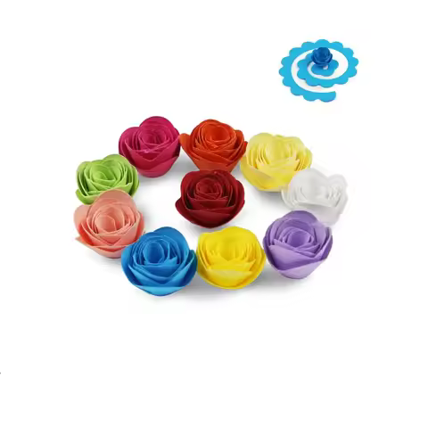 30pcs Multi Size Rose Flower Quilling Paper Strips Craft Make Paper Flowers Kit for Scrapbooking Qui