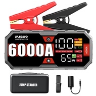 JFEGWO Car 6000A Portable Jump Starter With Power Bank Fast Charge PD65W 12V Auto Battery Charger Bo