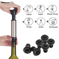 WINDYCAT Red Wine Saver Fresh Preserver Vacuum Air Pump with 6 Silicone Bottle Stoppers