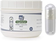 LFA Empty Vegetarian Capsules Size 000 - Clear Fillable Vegan HPMC Caps for DIY Powder Supplement Pi