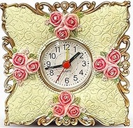 Vivienne 15066CK Rose Decorative Alarm Table Clock, 4.7 inches (12 cm), Antique Style, Elegant Rose,
