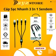 Sendem M37 3in1 Fast Charging Cable, Genuine Sendem, 6A Super Fast Charging, Integrated 3 Charging H
