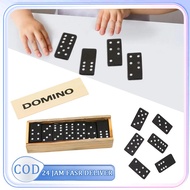 28pcs Domino Stone Box Set Wooden Domino Game Gaple Domino Card Game
