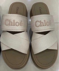 Chloe 拖鞋 厚底拖鞋 織布拖鞋 高跟鞋涼鞋 增高鞋
