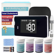 Hemoglobin Tester Kit, Hemoglobin Tester, Cholesterol Test Kit, Uric Acid Test Kit, Contains A Total