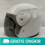 Helm Evo Putih Glossy Half Face Helmet Nouvo Helem SNI Dewasa Motif - bukan KYT INK GM NHK ZEUS MDS 