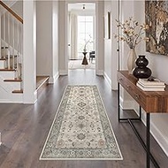 GENIMO Runner Rug for Hallways Machine Washable, 3x7 Non Slip Boho Vintage Lightweight Washable Runn