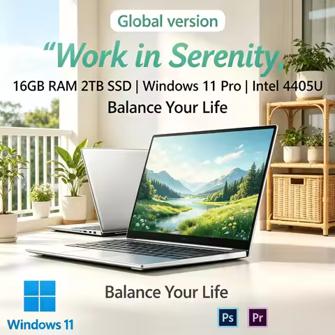 Hot Sale Ultra Slim Notebook PC 14.1 Inch Intel 4405U Core Windows 11 Pro Home Office Gaming Laptop