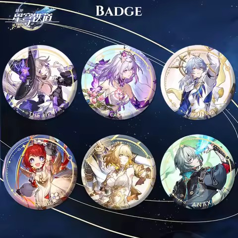 New Honkai: Star Rail 58MM Laser Brooch Cyrene Cerydra Phainon Hyacine Badge Pin Cartoon Anime Game 