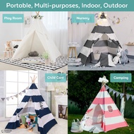 Teepee Tent for Kids - Indoor Outdoor Tipi Play Tents Camping Playhouse - 100% Cotton, Waterproof Ma