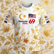 I Wish You a Happy Day in 2026Malaysia Raya Clothing, 2026 Independent Day Men's Casual Fashion Loos