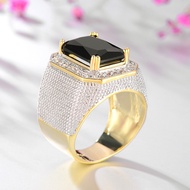 new Sapphire Gem Gold Ring for Men Women Vintage Cool Punk Rings for Male Jewelry Accessories for Ni