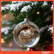 {ezbuy.my1}Forest Animal Acorn Clear Ball Ornaments Plastic Christmas Hanging Ball with Cozy Pine Co