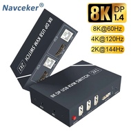 2023 Best 8K KVM DP Switch Dual Monitor 2 In 1 Out Displayport KVM Switch 2 Port 4K 60Hz KVM Switch 